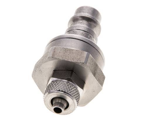 Stainless steel DN 7.2 (Euro) Air Coupling Plug 4x6 mm Union Nut Double Shut-Off