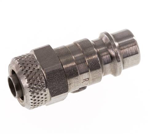 Stainless Steel 316L DN 7.2 (Euro) Air Coupling Plug 6x8 mm Union Nut