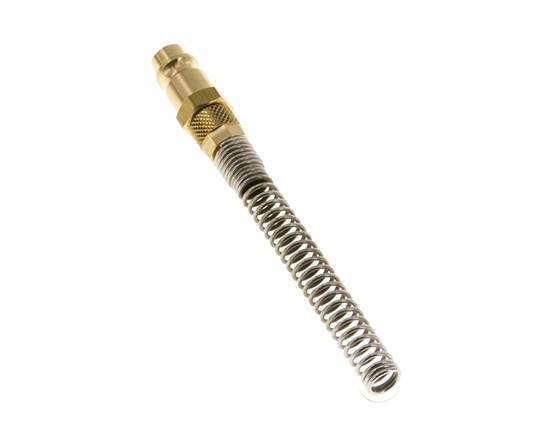Brass DN 7.2 (Euro) Air Coupling Plug 4x6 mm Union Nut Bend-Protect