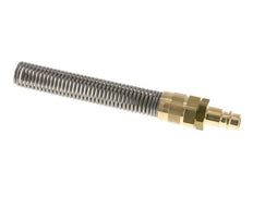 Brass DN 7.2 (Euro) Air Coupling Plug 6x8 mm Union Nut Bend-Protect with Check Valve