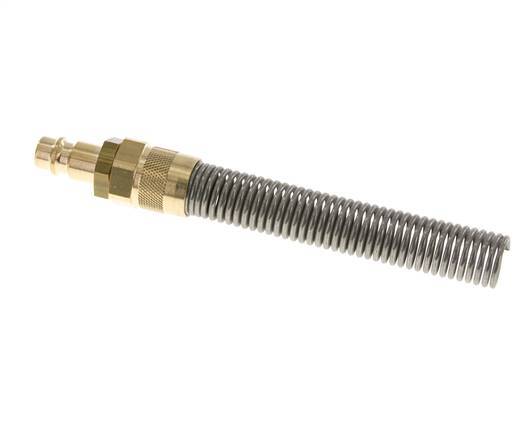 Brass DN 7.2 (Euro) Air Coupling Plug 9x12 mm Union Nut Bend-Protect
