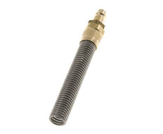 Brass DN 7.2 (Euro) Air Coupling Plug 6x8 mm Union Nut Bend-Protect with Check Valve