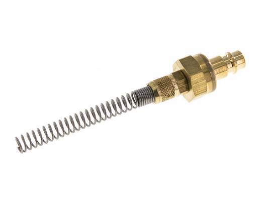 Brass DN 7.2 (Euro) Air Coupling Plug 4x6 mm Union Nut Bend-Protect Double Shut-Off