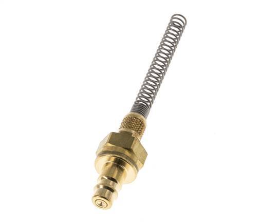 Brass DN 7.2 (Euro) Air Coupling Plug 4x6 mm Union Nut Bend-Protect Double Shut-Off