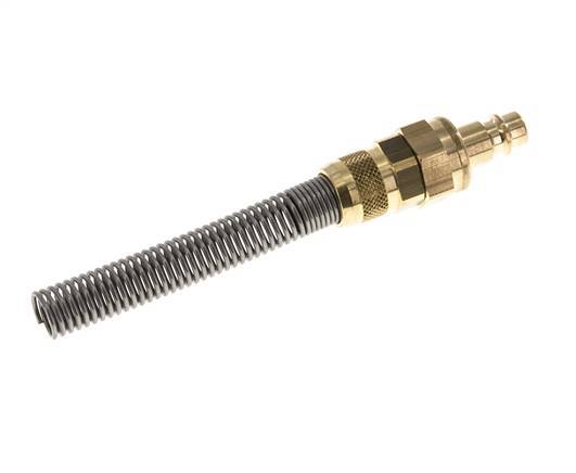 Brass DN 7.2 (Euro) Air Coupling Plug 8x10 mm Union Nut Bend-Protect Double Shut-Off