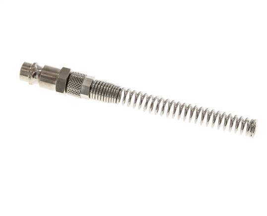 Nickel-plated Brass DN 7.2 (Euro) Air Coupling Plug 4x6 mm Union Nut Bend-Protect