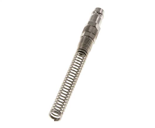 Nickel-plated Brass DN 7.2 (Euro) Air Coupling Plug 6x8 mm Union Nut Bend-Protect