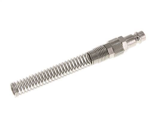 Nickel-plated Brass DN 7.2 (Euro) Air Coupling Plug 8x10 mm Union Nut Bend-Protect