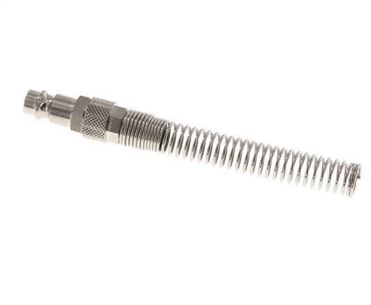 Nickel-plated Brass DN 7.2 (Euro) Air Coupling Plug 8x10 mm Union Nut Bend-Protect