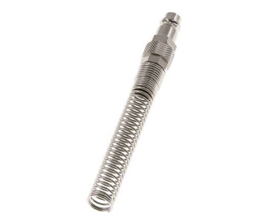 Nickel-plated Brass DN 7.2 (Euro) Air Coupling Plug 8x10 mm Union Nut Bend-Protect