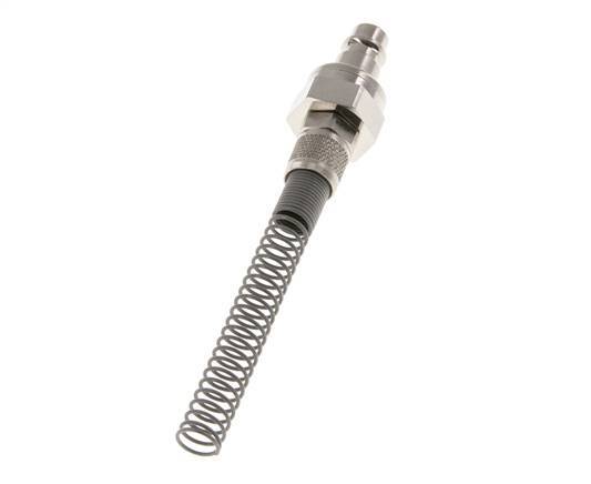 Nickel-plated Brass DN 7.2 (Euro) Air Coupling Plug 6x8 mm Union Nut Bend-Protect Double Shut-Off