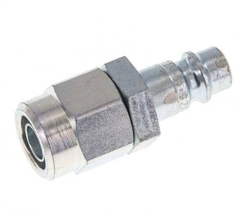 Hardened steel DN 7.2 (Euro) Air Coupling Plug 8x12 mm (streamline) Union Nut