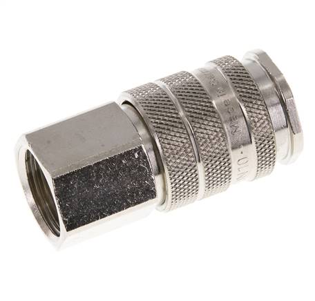Nickel-plated Brass DN 10 Air Coupling Socket G 1/4 inch Female