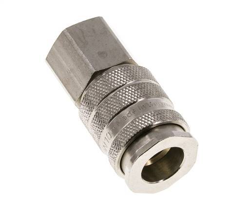 Nickel-plated Brass DN 10 Air Coupling Socket G 1/2 inch Female Double Shut-Off