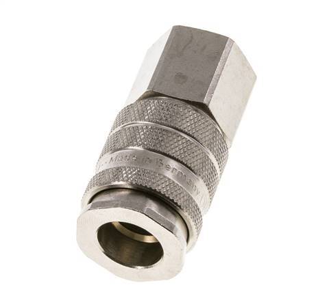 Nickel-plated Brass DN 10 Air Coupling Socket G 1/2 inch Female Double Shut-Off