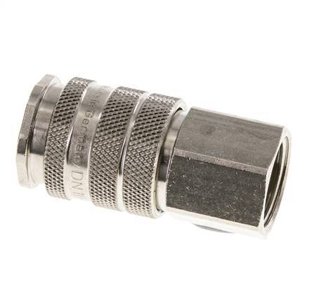 Nickel-plated Brass DN 10 Air Coupling Socket G 1/2 inch Female Double Shut-Off