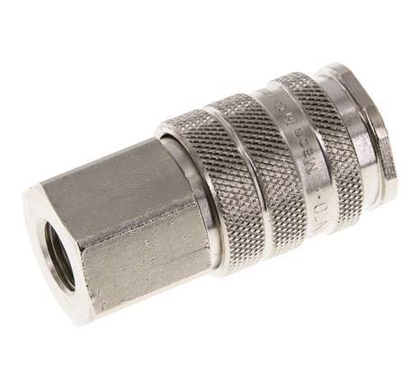 Nickel-plated Brass DN 10 Air Coupling Socket G 1/4 inch Female Double Shut-Off