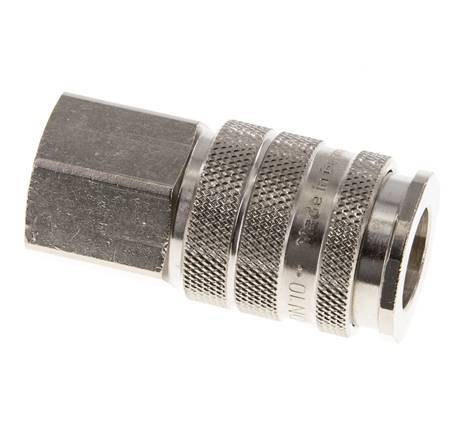 Nickel-plated Brass DN 10 Air Coupling Socket G 1/4 inch Female Double Shut-Off