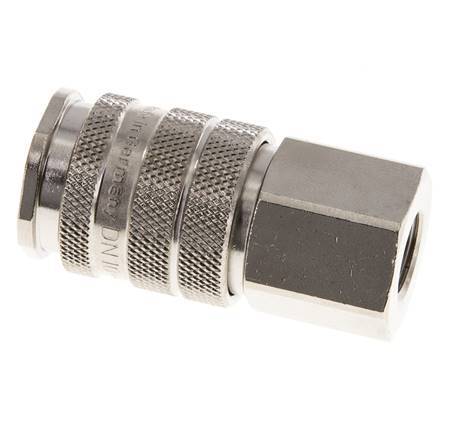 Nickel-plated Brass DN 10 Air Coupling Socket G 1/4 inch Female Double Shut-Off