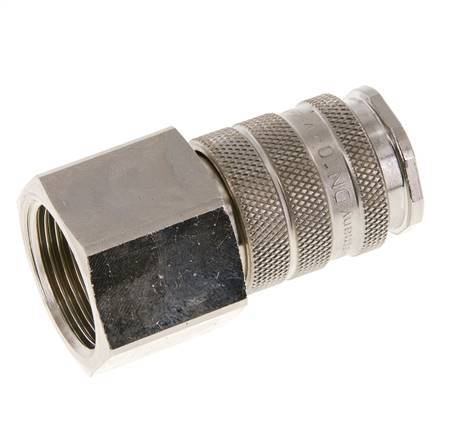 Nickel-plated Brass DN 10 Air Coupling Socket G 3/4 inch Female Double Shut-Off