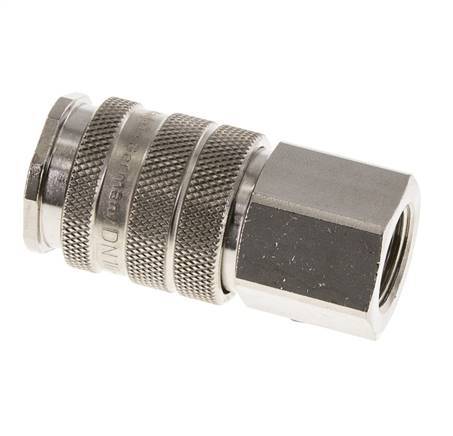 Nickel-plated Brass DN 10 Air Coupling Socket G 3/8 inch Female Double Shut-Off