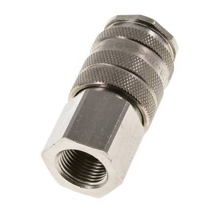 Nickel-plated Brass DN 10 Air Coupling Socket G 3/8 inch Female Double Shut-Off