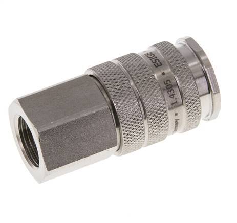 Stainless steel DN 10 Air Coupling Socket G 3/8 inch Female Double Shut-Off