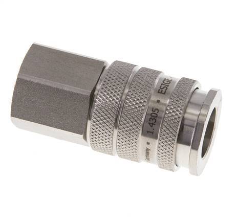 Stainless steel DN 10 Air Coupling Socket G 3/8 inch Female Double Shut-Off