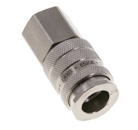 Stainless steel DN 10 Air Coupling Socket G 3/8 inch Female Double Shut-Off