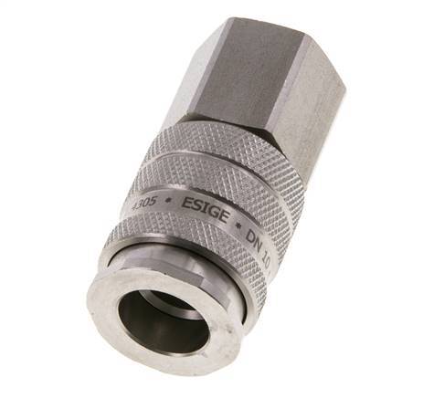 Stainless steel DN 10 Air Coupling Socket G 3/8 inch Female Double Shut-Off