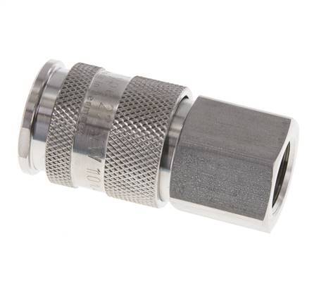Stainless Steel 316L DN 10 Air Coupling Socket G 3/8 inch Female Double Shut-Off
