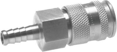 Nickel-plated Brass DN 10 Air Coupling Socket 19 mm Hose Pillar Double Shut-Off