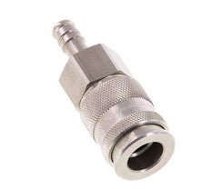 Stainless steel DN 10 Air Coupling Socket 9 mm Hose Pillar Double Shut-Off