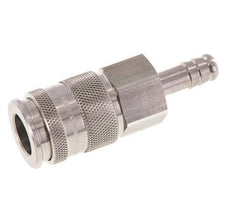 Stainless steel DN 10 Air Coupling Socket 9 mm Hose Pillar Double Shut-Off