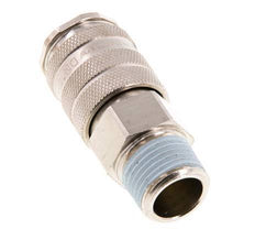 Nickel-plated Brass DN 10 Air Coupling Socket R 1/2 inch Male Double Shut-Off