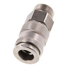 Stainless steel DN 10 Air Coupling Socket G 1/2 inch Male Double Shut-Off
