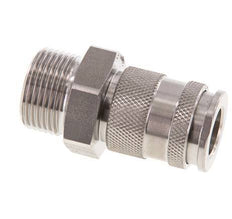 Stainless steel DN 10 Air Coupling Socket G 3/4 inch Male Double Shut-Off