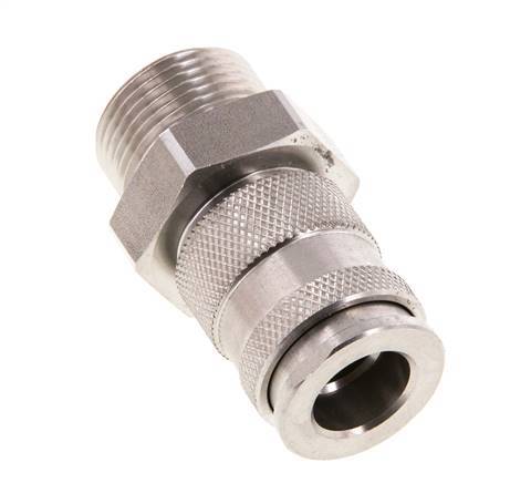 Stainless steel DN 10 Air Coupling Socket G 3/4 inch Male Double Shut-Off