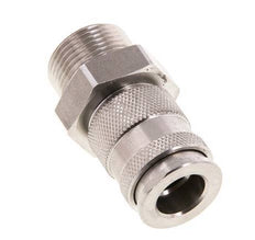 Stainless steel DN 10 Air Coupling Socket G 3/4 inch Male Double Shut-Off