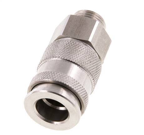 Stainless steel DN 10 Air Coupling Socket G 3/8 inch Male Double Shut-Off