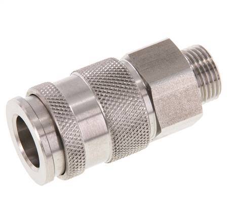 Stainless steel DN 10 Air Coupling Socket G 3/8 inch Male Double Shut-Off