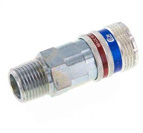 Steel/brass DN 10.4 Safety Air Coupling Socket R 1/2 inch Male