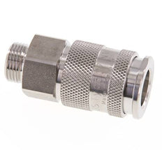 Stainless Steel 316L DN 10 Air Coupling Socket G 3/8 inch Male Double Shut-Off