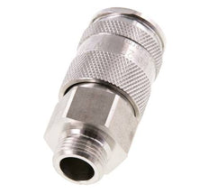Stainless Steel 316L DN 10 Air Coupling Socket G 3/8 inch Male Double Shut-Off