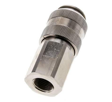 Nickel-plated Brass DN 15 Air Coupling Socket G 1/2 inch Female Double Shut-Off