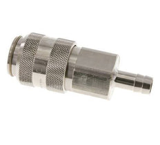 Nickel-plated Brass DN 15 Air Coupling Socket 13 mm Hose Pillar Double Shut-Off