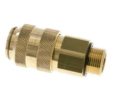 Brass DN 15 Air Coupling Socket G 3/4 inch Male Double Shut-Off