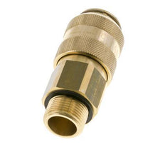 Brass DN 15 Air Coupling Socket G 3/4 inch Male Double Shut-Off