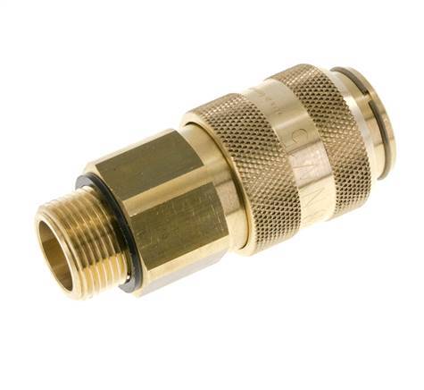 Brass DN 15 Air Coupling Socket G 3/4 inch Male Double Shut-Off