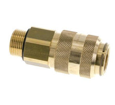 Brass DN 15 Air Coupling Socket G 3/4 inch Male Double Shut-Off